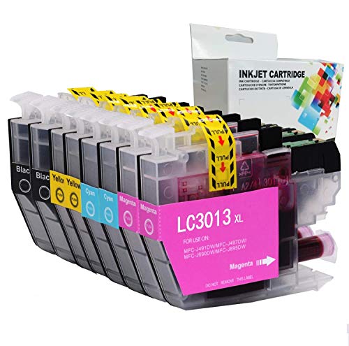Linkcolor Compatible LC3011 LC3013 Ink Cartridge Replacement for Brother LC3013 LC-3013 Ink Cartridge for Brother MFC-J491DW MFC-J497DW MFC-J690DW MFC-J895DW(2 Black,2 Cyan,2 Magenta,2 Yellow) 8PK