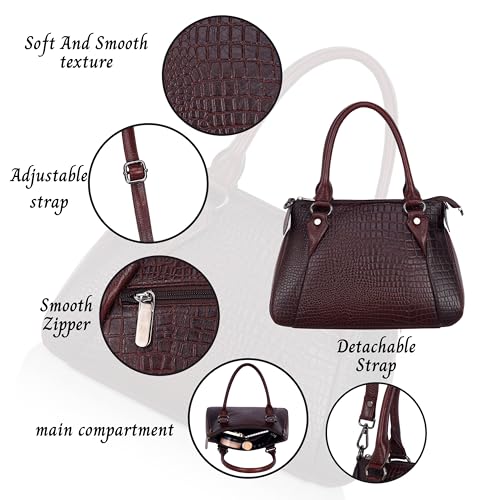 Image of DORPER MONEY Hill Full-Grain Durable Leather Top-Handle satchel Tote Handbags & Shoulder Sling Bags For Women Office Branded Stylish Latest