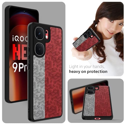 Image of KAPAVER Hybrid Back Cover Case Compatible with iQOO Neo 9 Pro 5G (PC+TPU) (Stripe Cub Black)