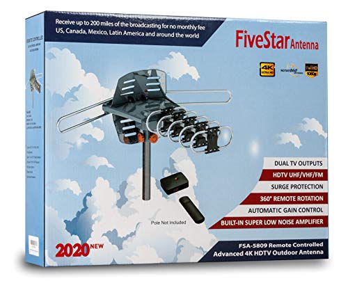 image for Five Star HDTV Antenna Amplified Digital Outdoor Antenna 150 Miles Ran
