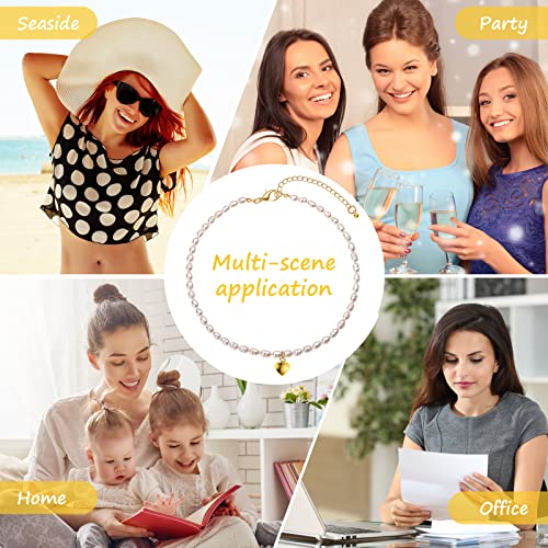 Wgoud Natural Freshwater Pearl Choker Necklace For Women, Trendy 14K Gold Plated Handmade Pearl Necklaces Jewelry Gift (Necklace K) #TOP5