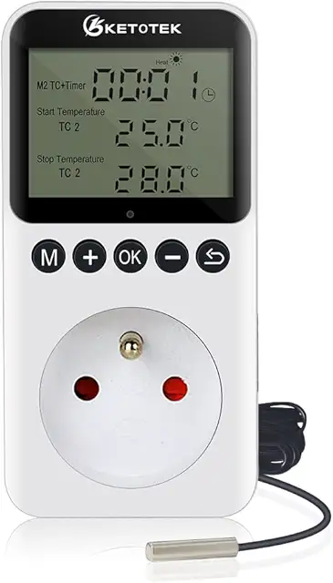 Thermostat Prise Jour/Nuit KT3200PRO - Contrôle Température Terrarium