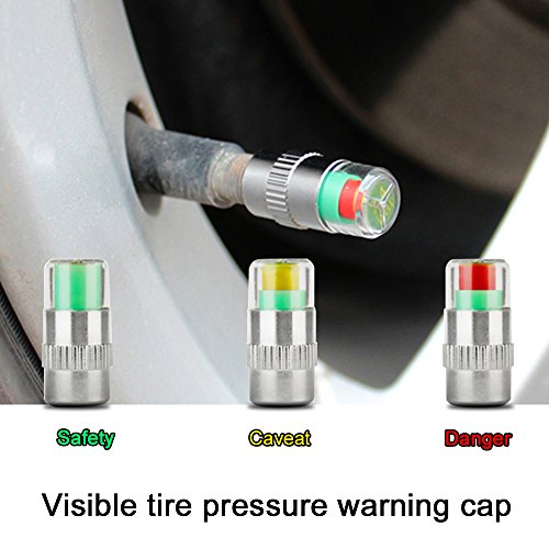 Sangmei Tampas das válvulas do sensor de alerta do sensor de alerta do medidor de pneu do carro 4PCS