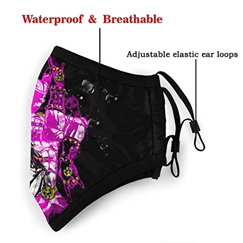 Kira Yo- Kira Yos-hikage Ki-ller Qu-EEN 2 Layer Face Cloth Mask with Filter Pocket, Reusable Cotton Washable Fabric Breathable Face Covering for Kids and Adults_