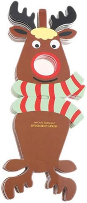 Amosfun 25pcs Christmas Lollipop Paper Card DIY Reindeer Candy Lollipop Decoration Cards Paper Candy Holder Party Supplies Green