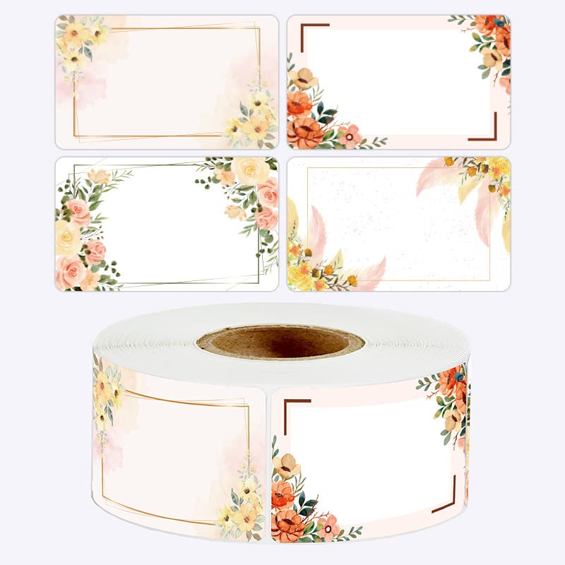 500 Etiquetas Adhesivas Para Frascos - 3x5 Cm, Diseño Floral, Autoadhesivas Y Removibles, Ideales Para Organizar Y Decorar