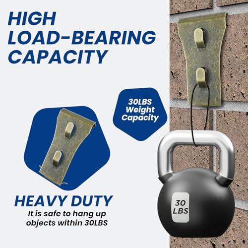 Image of 10 Pcs Brick Clips for Hanging Outdoors, No Drill Brick Hooks Hangers Fit Brick 2-1 /4 inch to 2-3 /8 inch in Height, Heavy Duty Brick Wall Hangers Clamps for Outside Home Decor Brick Hooks