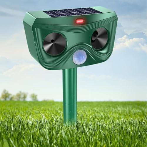 Katzenschreck, Ultraschall, Katzenschreck, Katzenvertreiber, solarbetrieben, Ultraschall, mit Bewegungsmelder, für Garten, Hof, Katzen, Hunde, Vögel, Füchse, Ratten