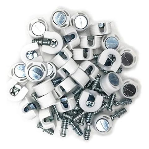 XMHF 30 Pieces Shelf Support Holder White Pin Peg with Screws Cover