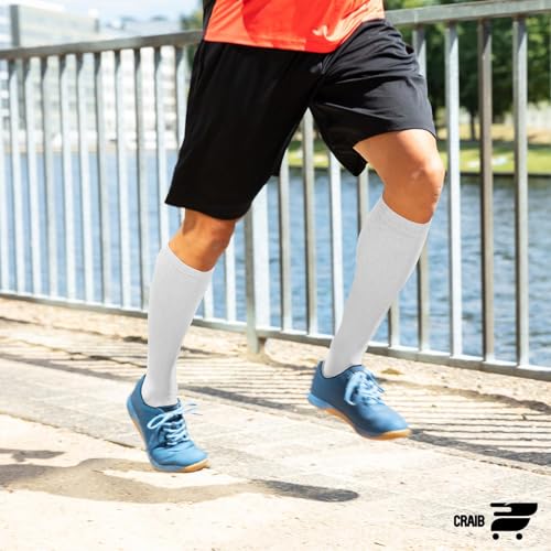 Image of Wide Calf Compression Socks for Women & Men - 5 Pairs Plus Size 15-20 mmHg Graduated Knee High Compression Socks for Travel, Nurses, Pregnant Women, Running, Hiking & Everyday Wear