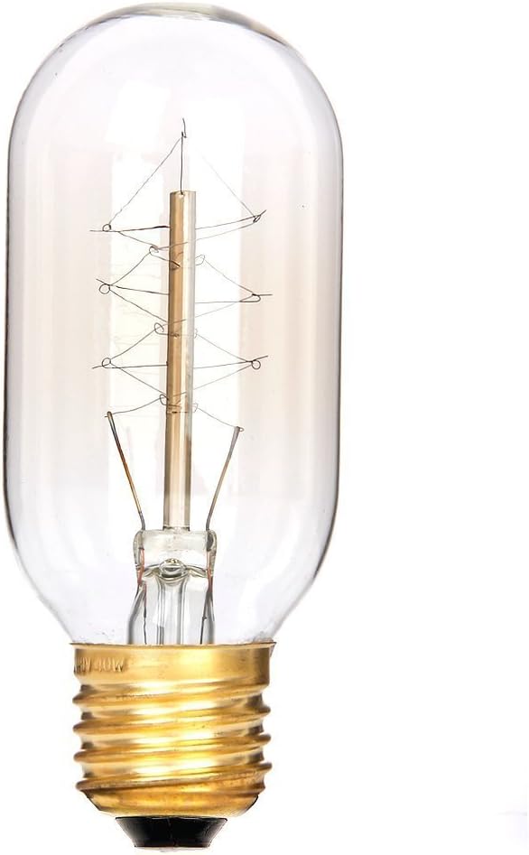 Vintage Edison Bulbs, 25 Watt, T45, 2700K Warm White Spiral Cage Filament Light Bulbs, E26/E27 Base Incandescent, 110-130V, Dimmable Decorative Antique, 8 Pack
