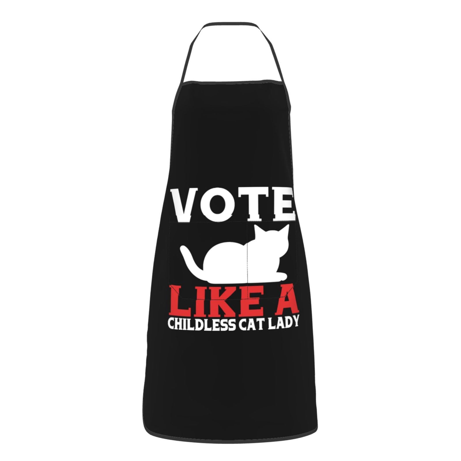 nopicsn Vote Like A Childless Cat Lady Apron for cooking with Pockets Women Men Kitchen Chef Funny Aprons