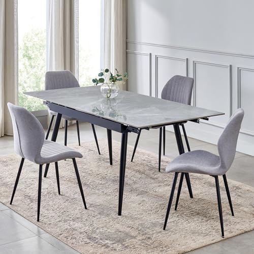 Image of Home Centre | Arcane Set Dining Chairs | Dining Chair for Home | Metal | Grey | 1 Year Warranty