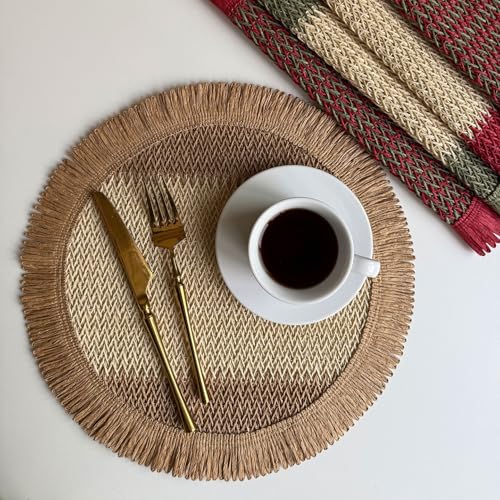 Sets de table ronds en corde de papier tressée de qualité supérieure