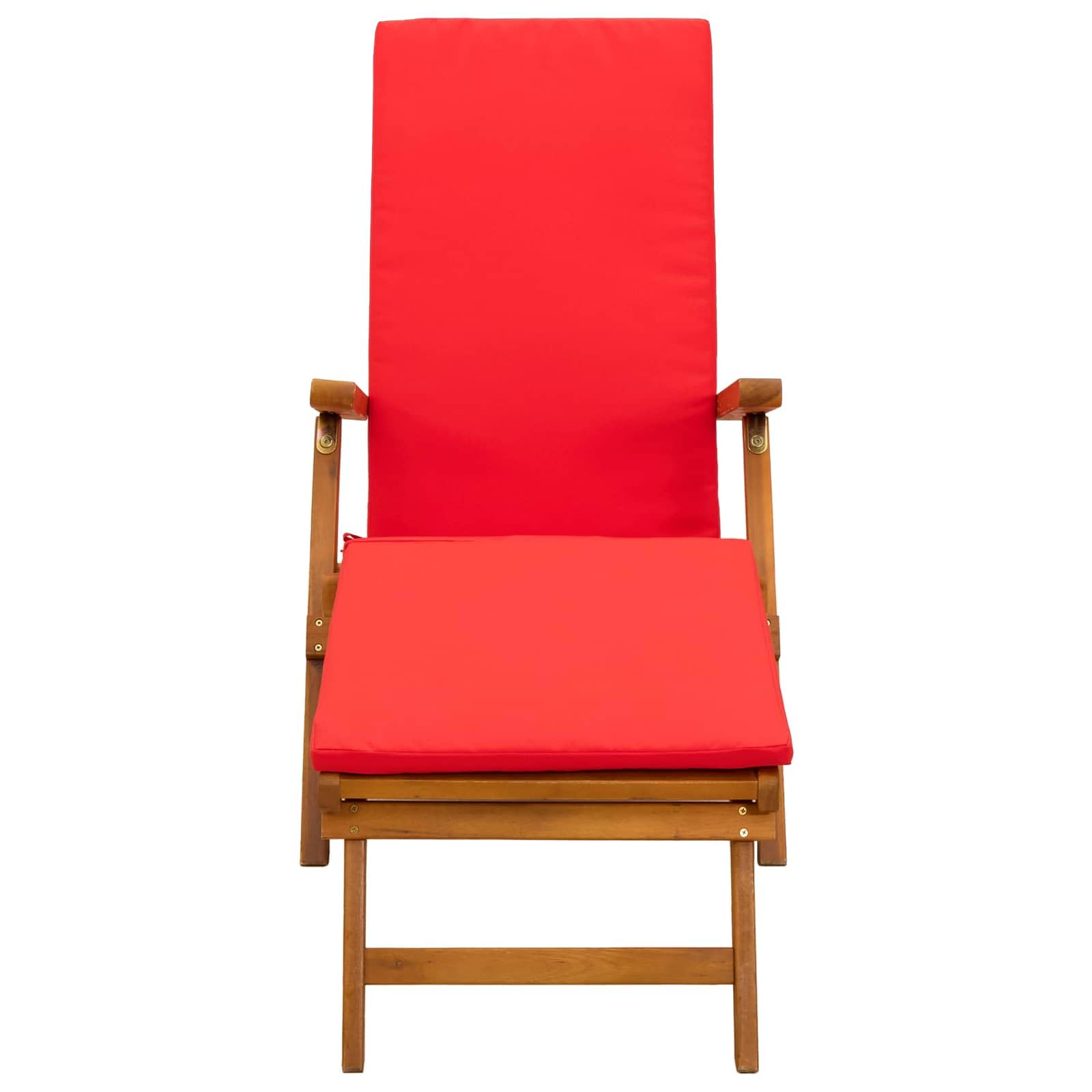 Tumbona de madera maciza de acacia, 55 x 146 x 91 cm, ajustable, plegable, con reposapiés integrado, ergonómica, para jardín, terraza, piscina, relajarse al aire libre