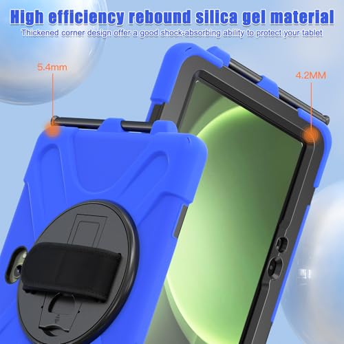 Coque Samsung Galaxy Tab Active5 Pro 10.1 antichoc bleue avec bandoulière - 4