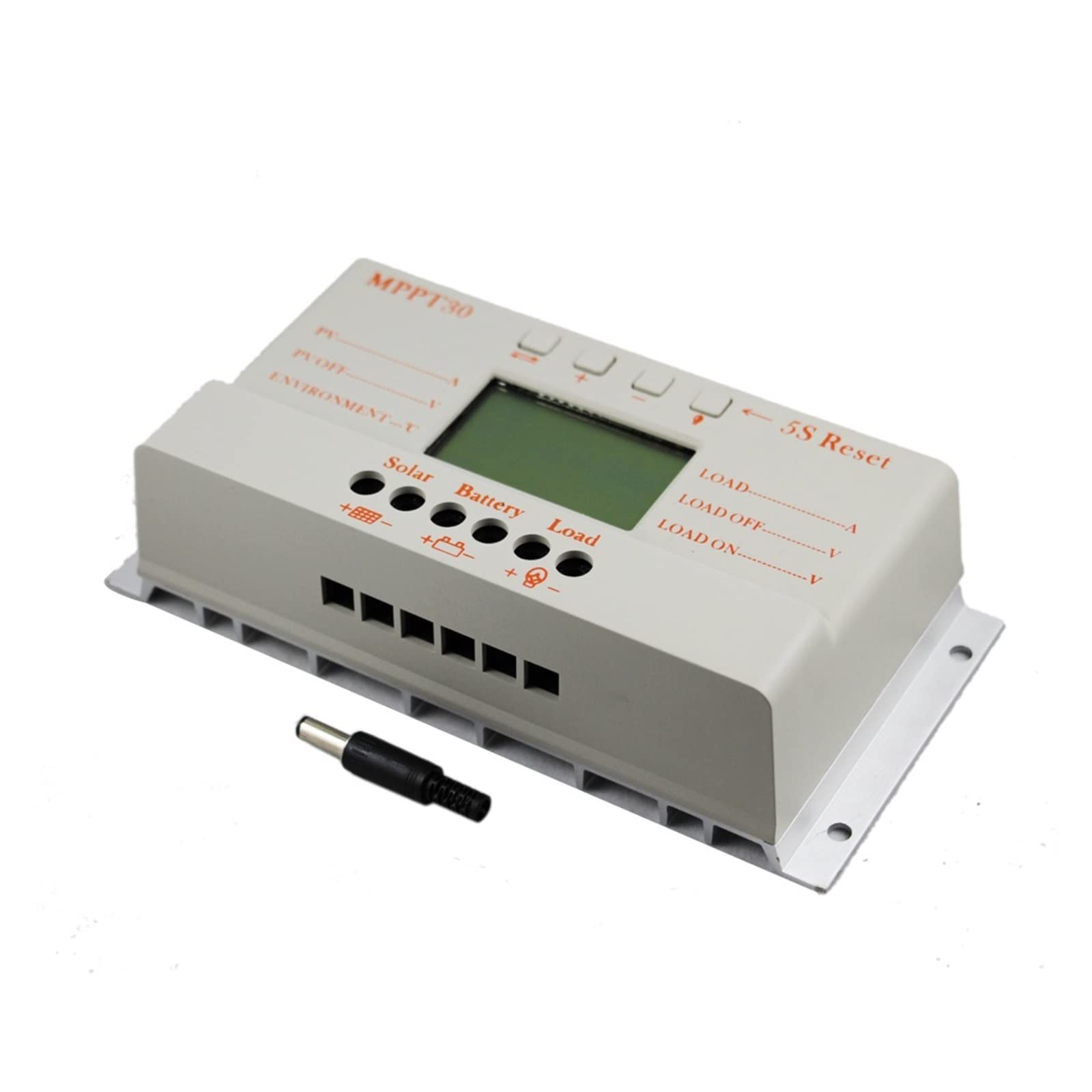 Regolatore di carica solare, Regolatore pannello solare MPPT 30A Display LCD 12V 24V con luce di carico e controllo timer for max 50V