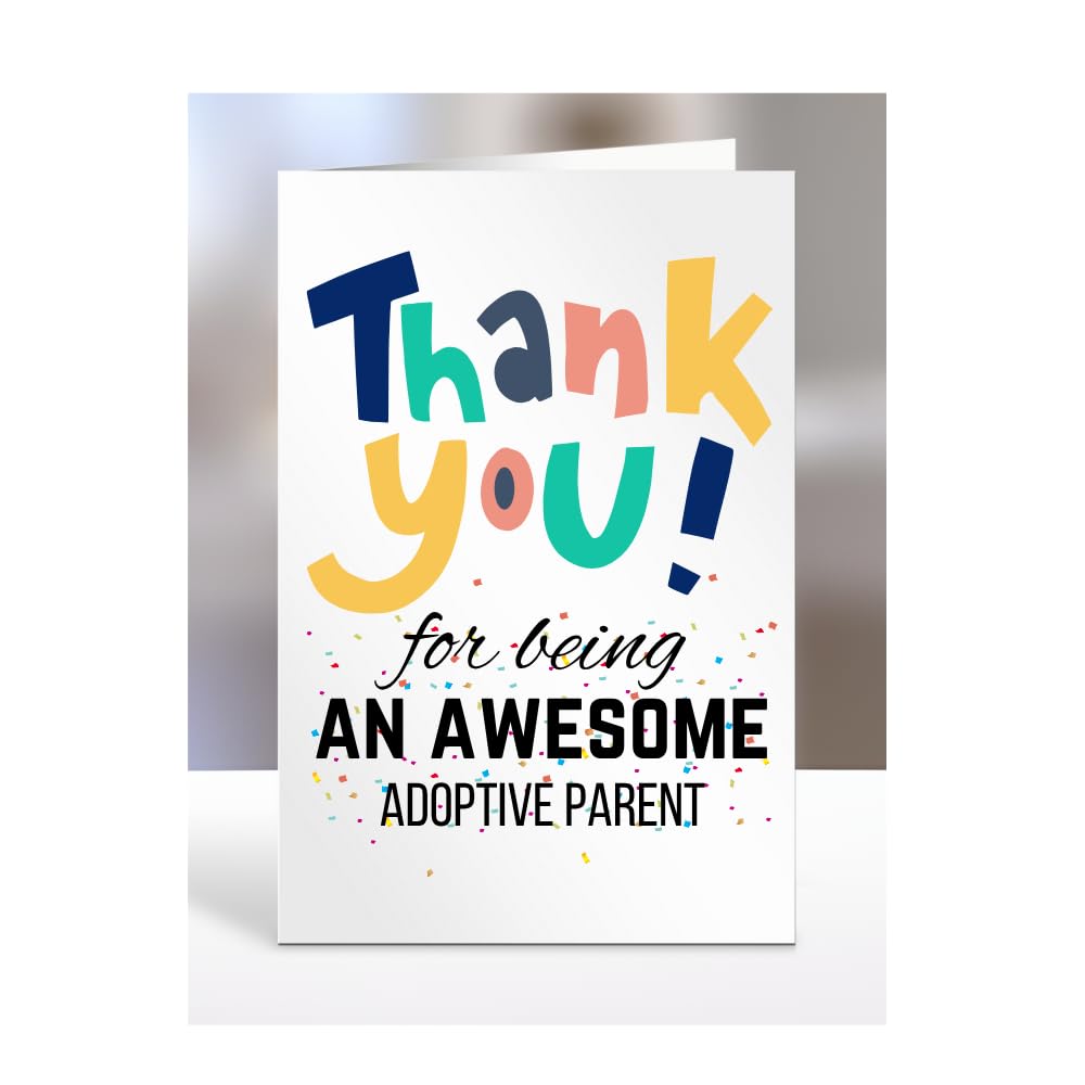 Thank you for being an awesome Adoptive Parent card, Happy Birthday, gifts for men, women, male, female, him, her, presents for Christmas, to say, A5-143_8