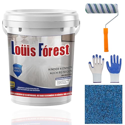 Gienslru Pintura epoxi de color arena para pisos, pintura epoxi Louis Forest Fl-oor Pa-int, pintura de piso epoxi para hormigón, efecto mármol de alto brillo, revestimiento de pisos Epo-xy