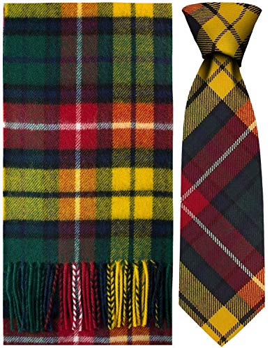 Set de regalo de bufanda y corbata Buchanan Modern Tartan para hombres
