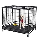 Polar Aurora 37'/46' Pet Dog Cage Heavy Duty Strong Metal Wire Crate Kennel Playpen for Training...
