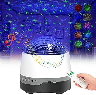 Star Projector, LED Night Light White Noise Sound Machine, 8 Soother Sounds, 10 Light Modes, Music Speaker, Timer and Brightness Adjustable, Sleep Therapy for Baby Nursery Kids Adults Bedroom