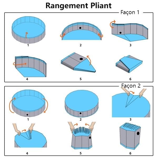 Yaheetech Piscine Chien Pliable 100 x 30cm Piscine Baignoire Chiens Bassin de Baignade Portable Bain pour Chien/Chat Extérieur Intérieur Antidérapant avec Patchs de réparation et Brosse Gris