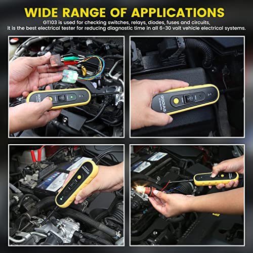 Power Probe Circuit Kit, Electrical System Tool Short Tester Car Fuse Relay Automotive Circuit Tester Fuel Injector Tester&Cleaner Breaker Finder Tracer Tool With 20Ft Cable For 6-30V Vehicle #TOP4
