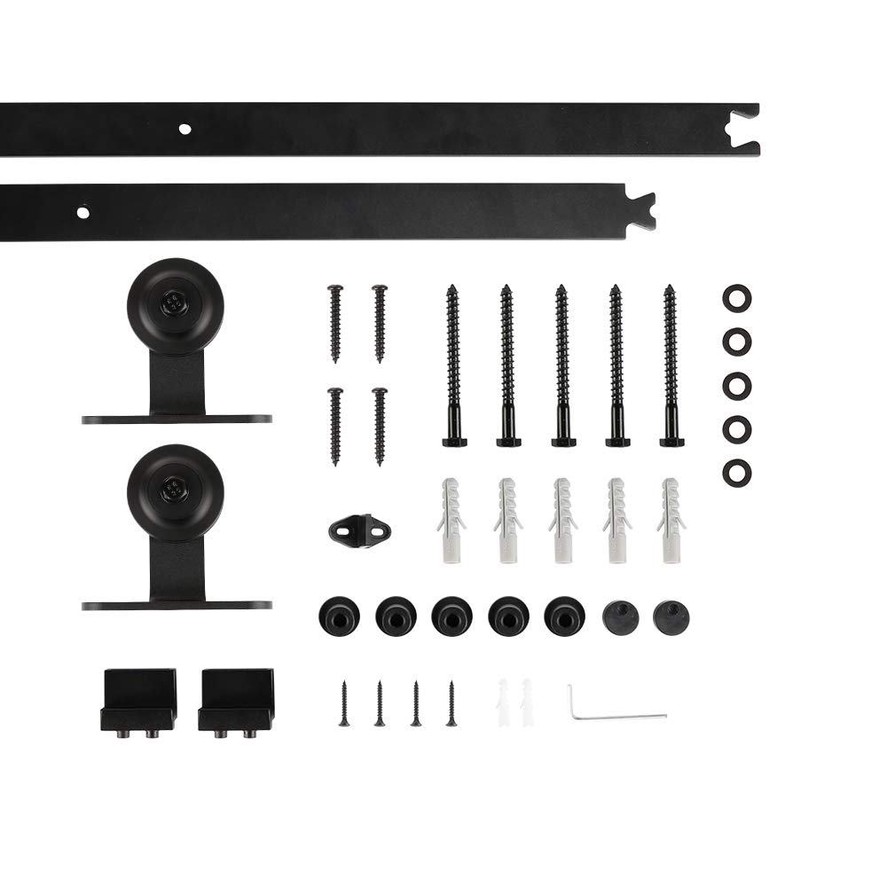 Set di Accessori per Porte Scorrevoli, Kit di ferramenta per Porta Scorrevole, Guida per Pavimento della Porta, Liscio, Silenzioso, Robusto (200 CM, T-shaped)