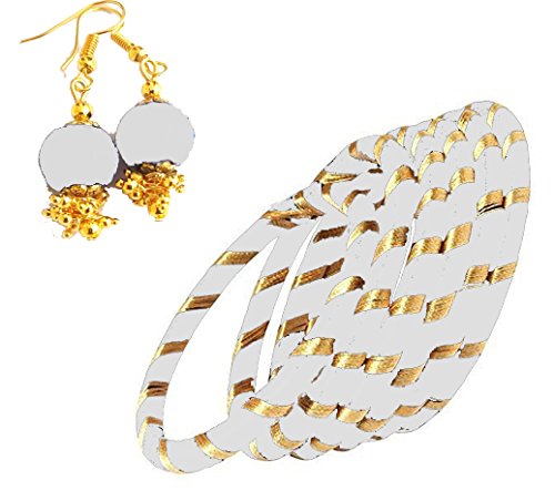 Silk Bangles & Beads Earrings 2/0