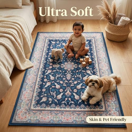 Image of Dream Weaverz Anti Slip Rectangular Carpet for Living Room & Hall | Silk | Flat Woven Soft Washable Floor Mat for Home, Bedroom Floor & Kitchen | Durable Anti Skid Rug for Daily Use (3 X 5) feet