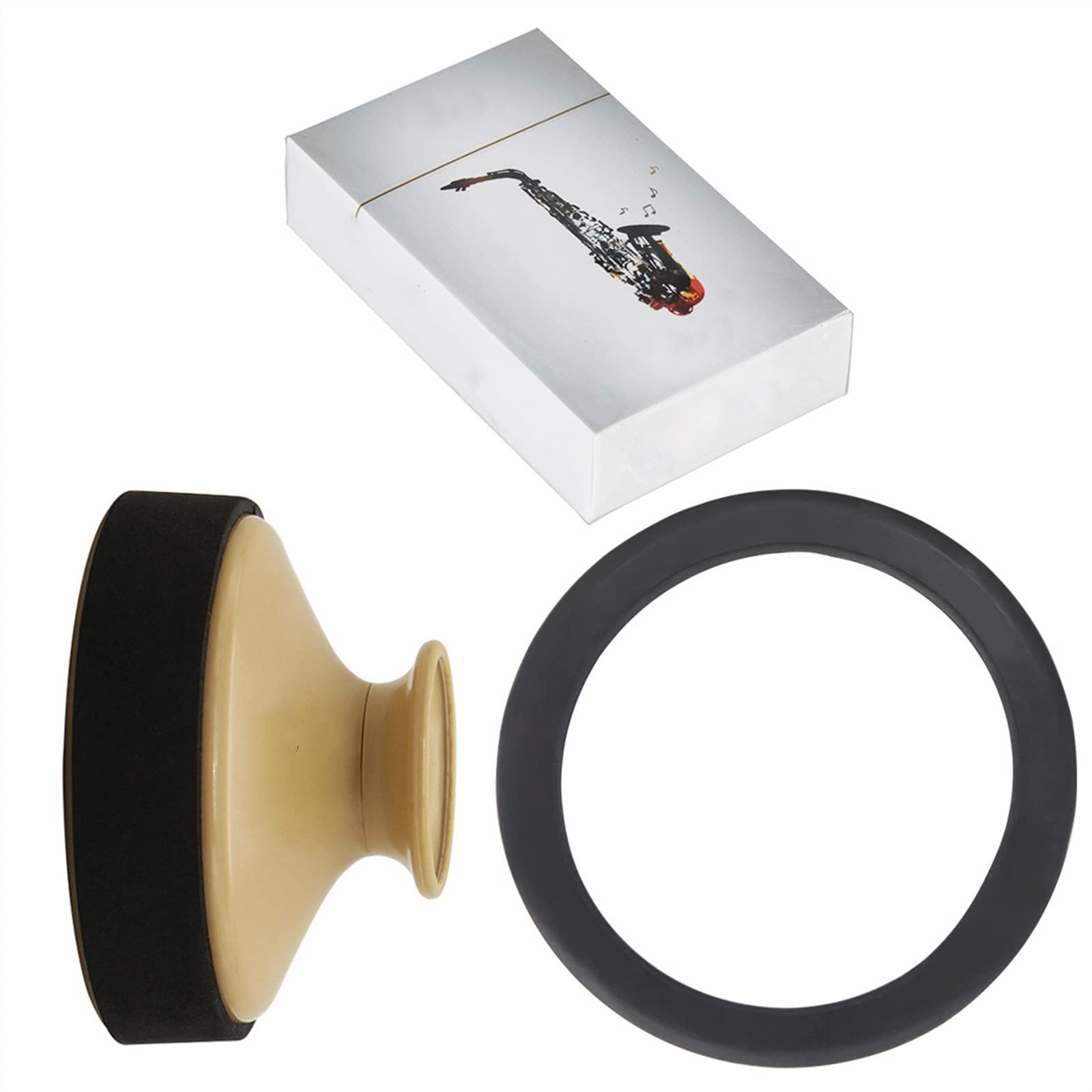 Accessori per sassofono Set Di Tre Pezzi Per Sassofono Contralto Sassofono Silenziatore Muto Anello Ancia Contralto