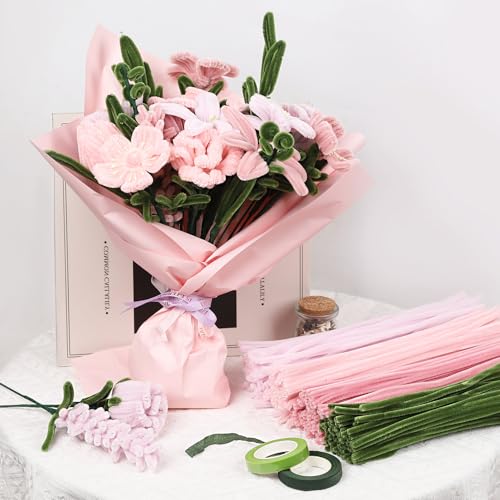Cure-pipe chenille tulipe pour bouquet de fleurs fait maison - 6