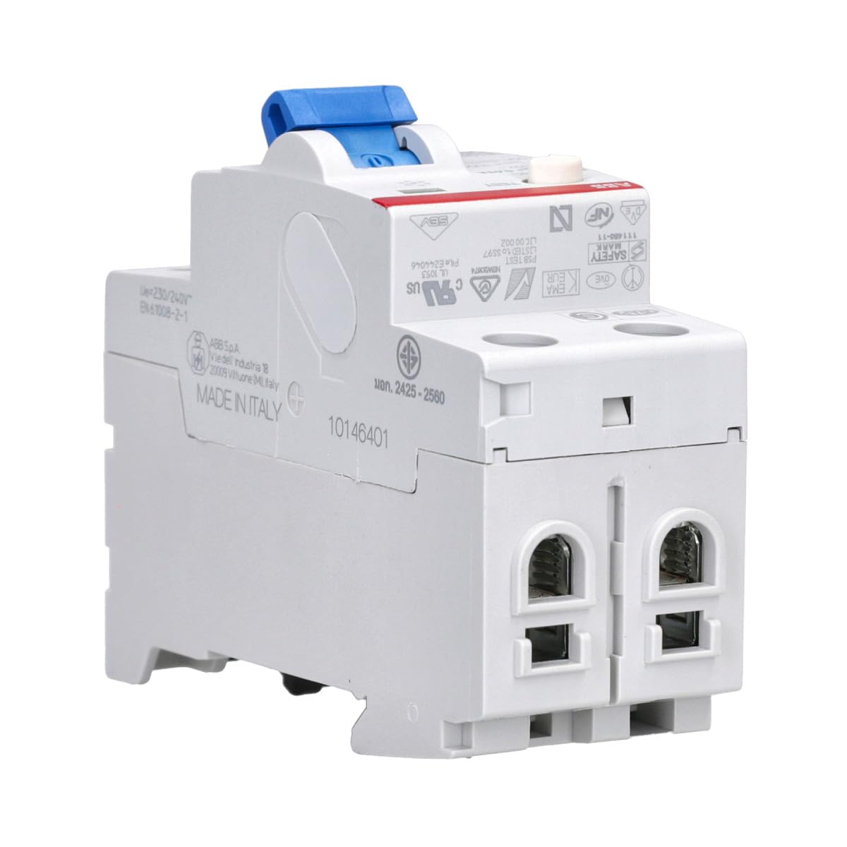 ABB RCD - Interruttore differenziale salvavita, bipolare, da 40 A, corrente differenziale 0,03 A