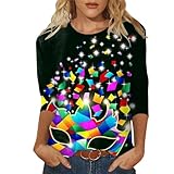 Karneval Bluse Damen Pailetten Top Elegante Festlich Glitzer T-Shirt Für Oberteil Gruppenshirt Oberteile Dame Shirt Vintage Tunika Langarm Pailletten Elegant Galaxy T Glitzernd Outfit