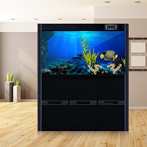 Zerodis Seaworld Aquarium Background, efekt 3D dwustronna naklejka naklejka plakat dekoracja do akwarium (76 x 46 cm)