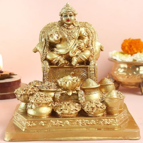 Image of The Spiritual Living Resin Kuber Ji Ki Murti | 8 Inch | Kubera Idol | Kuber Statue for Wealth and Harmony | Home & Office | Vastu | House Warming Gifts | Diwali Gift | Decor | God for Office Desk |