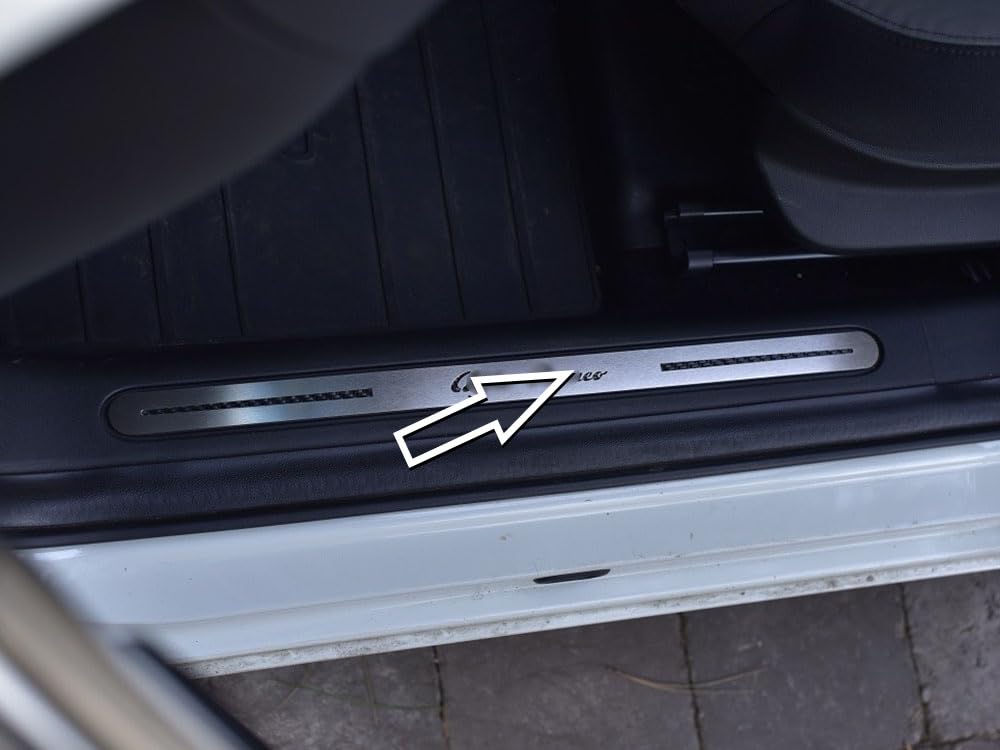 Umbrales De Acero (Delantero) para Alfa_Romeo GIULIETTA - 2 Piezas Molduras Protección Inox Metal Cepillado Interior Personalizados Hechos a Medida Tuning