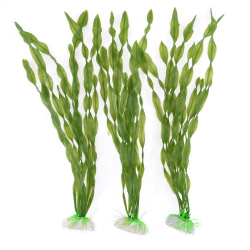 Ruilogod Aquarium Aquascaping Olive Green Plastic Long Leaves Plant Grass 11.4" 3Pcs (id: 431 7cd 232 7b0 04f