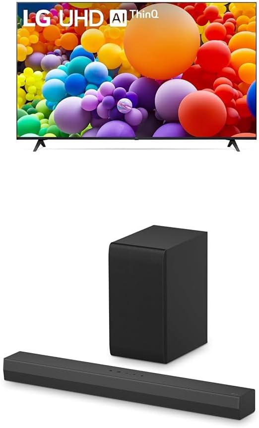 LG 55-Inch Class UT75 Series LED Smart TV 4K Processor Flat Screen with Magic Remote AI-Powered with Alexa Built-in (55UT7570PUB