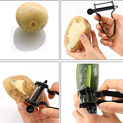 gazechimp 3pcs Aço Descascador De Legumes Ralador Multifuncional