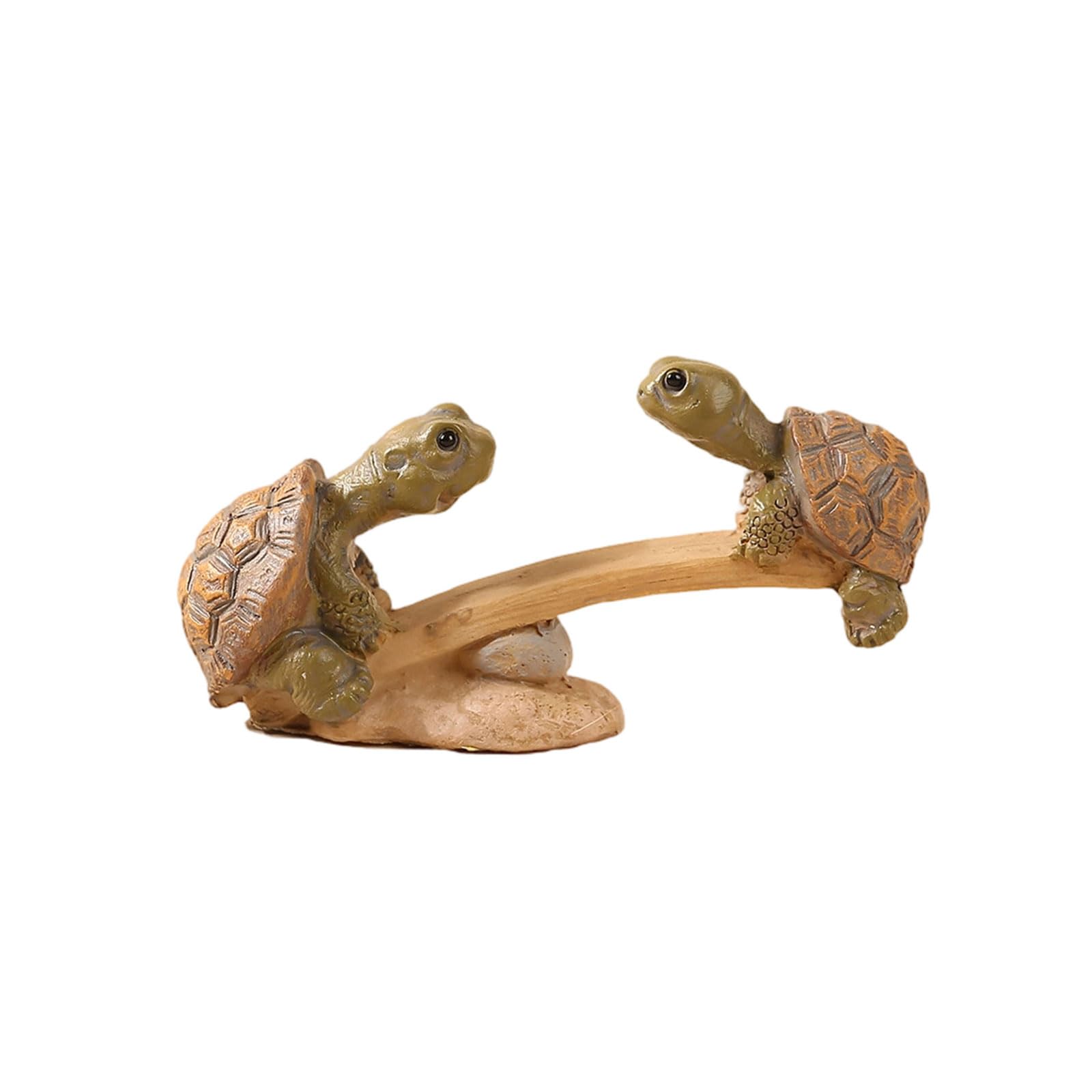yanzunlrn Creative Turtle Teeters Sculpture Fine Beautiful Handcrafted Turtle Decoration Statue Succulents Arrangement Decoration Desktop Ornament