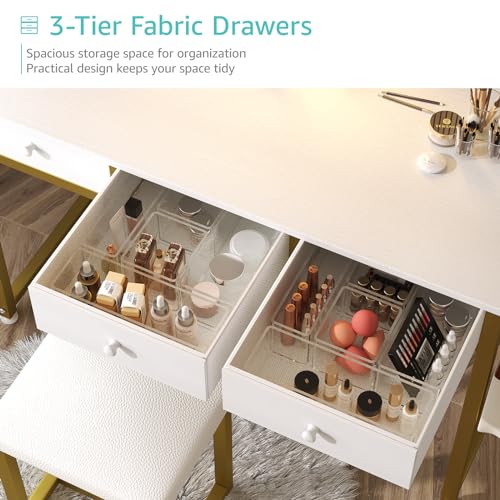 29% Off Lufeiya Makeup Vanity Desk with LED Mirror & Charging - Image 3