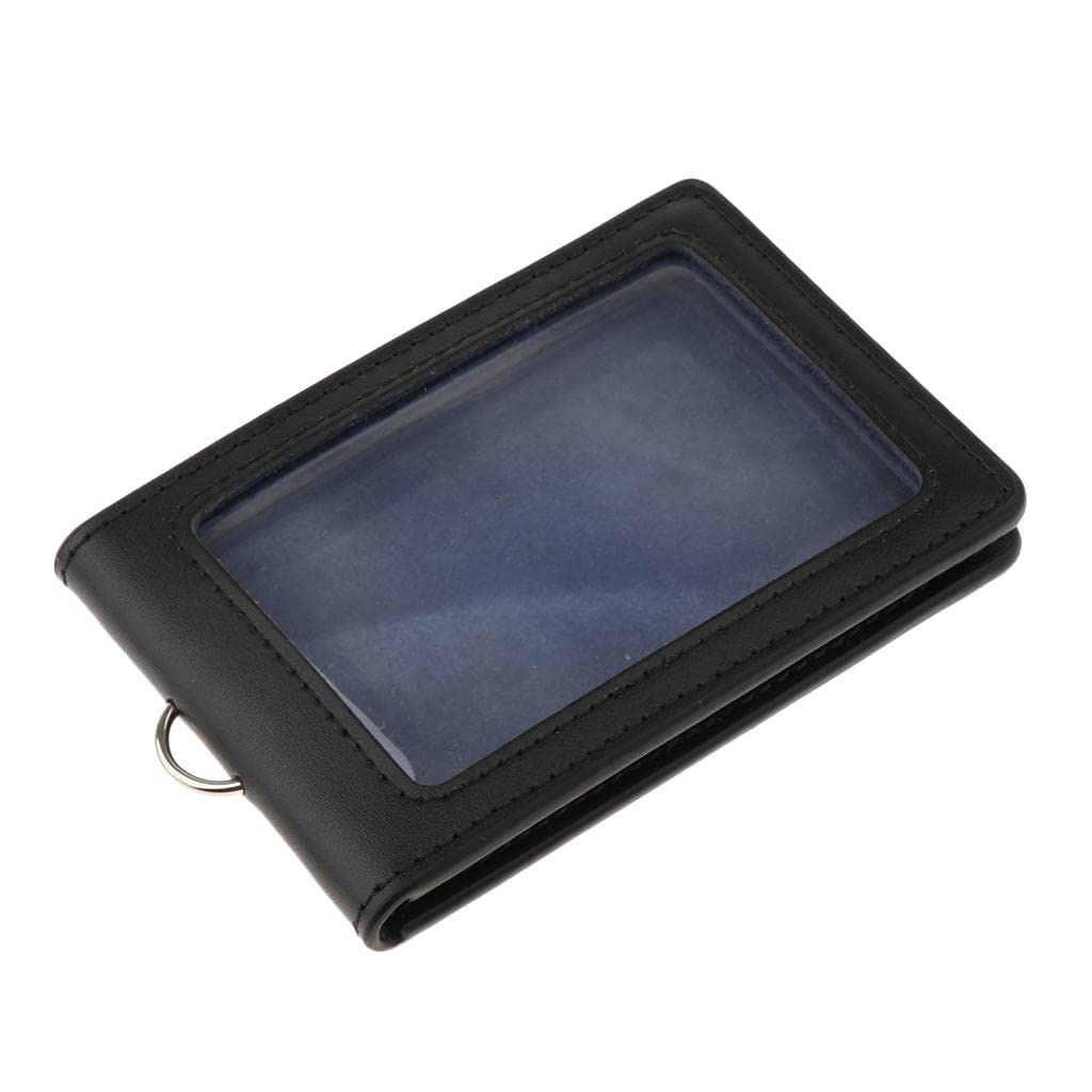 HEAVENGLOW PU Leather Double Cards Vertical Style ID Business Badge Holders Black|Clothing, Shoes & Accessories | Women's Accessories |1 Piece PU Leather Card Holder (No Neck Lanyard)-image-31