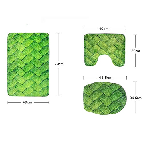 Chaqlin 3-teiliges Badezimmerteppichset, Strand, Seestern, Muscheln, Flanell-Badezimmerteppich, geformter Toilettendeckelbezug Modern Starfish-5 – Bild 4