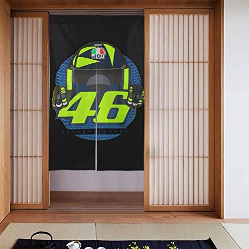 Vr46 Motogp のれん暖簾 四季兼用 簡単取り付け 玄関目隠し 寝室 浴室用 湯 リビング階段 お部屋の間仕切りドアカーテン86*143cm