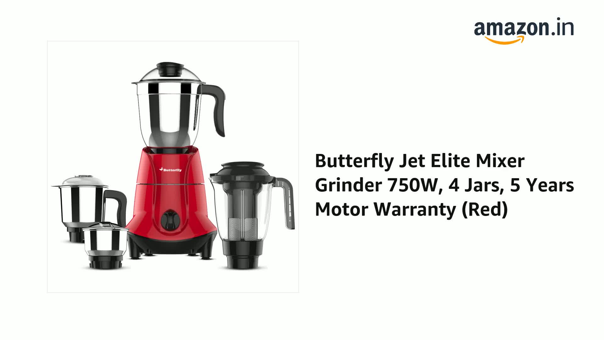 butterfly jet elite mixer grinder 750w 4 jars price