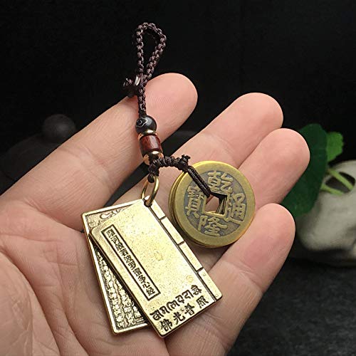 Xian FO-007 Copper Coin Brass Buddhist Sutra Heart Sutra Keychain-Chinese Feng Shui Five Emperors Money Pendant thumb #3