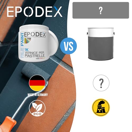 Epodex Vernice Per Piastrelle 1K Per Cucina, Bagno E Altro, Smalto Satinato Per Piastrelle Da Parete Interne, 1Kg Copre 4M² (2 Mani) - Bianco Ghiaccio - 8