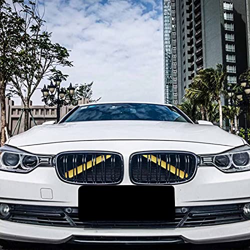 DWVV Yellow Grille Stripes for BMW F20 F30 Emblem, Kidney Grill Inserts for BMW 2 3 Series 2012-2018